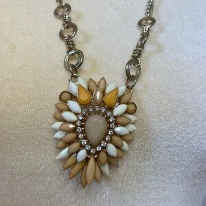 Vintage Beaded Jeweled Pendant Necklace